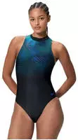 Speedo 8A000265002, SPEEDO Damen Schwimmanzug Print Hydrasuit One Piece BLK female
