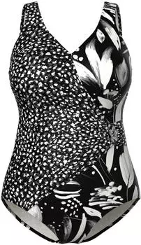 Ulla Popken Kleid schwarz/wei&szlig;