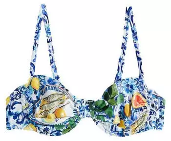 Next Fashion Triangel Bikinitop ohne Bügel, geblümt (W6262320) blue/ecru floral