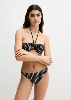 Marc O'Polo Bandeau Bikini Top Palm Geo Print schwarz geo print