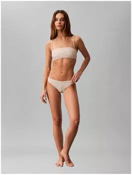 Calvin Klein Bandeau Bikini Emblem (LV00Q628452YN) weiß/beige