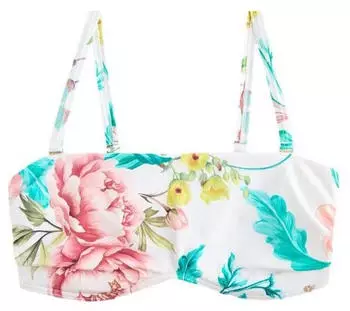 Next Fashion Wattierte Bügel-Bikinioberteile, 2er-Pack (F1773408) white floral high shine