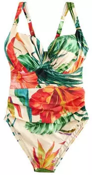 Next Fashion Shaping Badeanzug red tropical