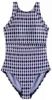 Next Fashion Tummy control, tief ausgeschnittener Badeanzug navy/hellblau