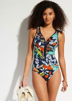 bonprix Badeanzug (96184195) dunkelblau floral