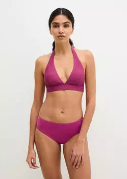 Marc O'Polo Bandeau Bikini Top Abstract Leaf AOP (23527016) raspberry coulis
