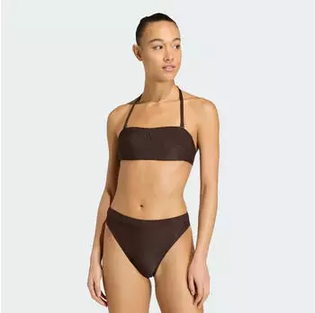 Adidas Iconisea Ribbed Padded Bandeau Bikinioberteil Aurora Coffee (KA6883)