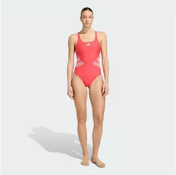 Adidas Logo C-Back Badeanzug Semi Lucid Red / White (IA2318)