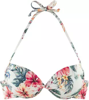Lascana Salsa Push-Up-Bikini-Top mit Blumenprint gr&uuml;n/rosa/bordeaux/wei&szlig;