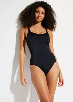 bonprix Badeanzug Medium Shape-Effekt verstellbare Träger mit Formfutter (95656095) schwarz