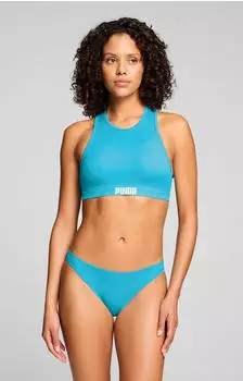 Puma Swim Women Racerback Swim Top Bustier Bikini Top mit herausnehmbaren Cups (100000088-031-802) luminous blue
