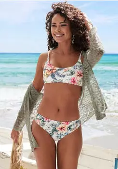 Lascana Salsa Bustier-Bikini-Top mit Blumenprint creme print