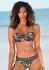 Venice Beach Summer Bandeau-Bikini-Top mit geraffter Mitte schwarz-bedruckt
