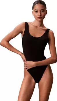 Calvin Klein Scoop Back Intense Power Badeanzug (LV00Q61205) schwarz/weiß