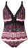 Ulla Popken Badeanzug mit Schnürung und Softcups (836028) navy/mehrfarbig