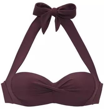 Lascana Lolo B&uuml;gel-Bandeau-Bikini-Top mit getwisteter Optik (65896240) dunkelrot/aubergine