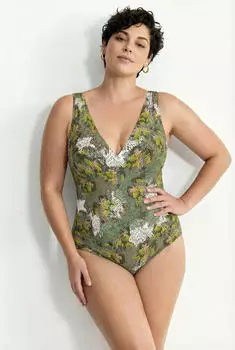 Ulla Popken Badeanzug gr&uuml;n/grasgr&uuml;n