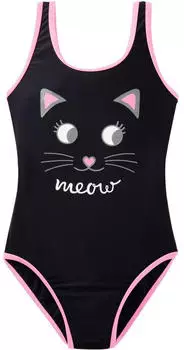 bonprix Light Shape-Badeanzug mit Bein schwarz/rosa