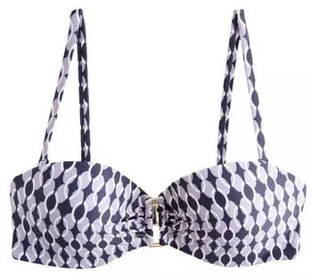 Next Fashion Triangel-Bikini-Top mit Kontrast-Überwendlingsstich (W9671634) blue geometric