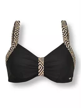 Witt Weiden Bügel-Bikini Oberteil schwarz-sand-bedruckt