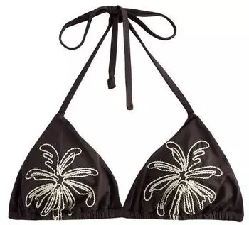 Next Fashion Triangel-Bikini-Top mit Kontrast-Überwendlingsstich (Y1103213) champagner/schoko