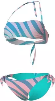 Arena Water Print Bandeau Bikini türkis
