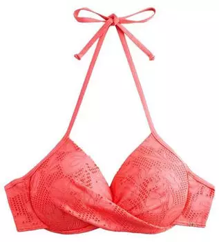 Next Fashion Wattiertes Tankini-Top mit Bügel (E5161640) coral pink lace