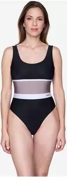 Joop! Color Block Badeanzug schwarz beauty/taupe/weiß