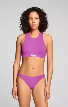 Puma Swim Women Racerback Swim Top Bustier Bikini Top (100000088) electric orchid