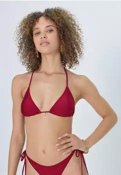 Lascana Triangel-Bikini-Top im Glitzer-Look karminrot