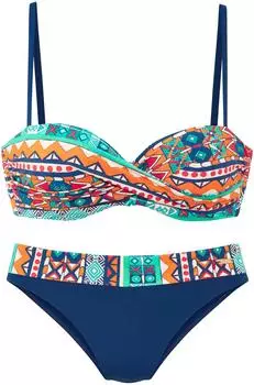 Buffalo Bandeau Bikini Push-up Neckholder (44235122) blau