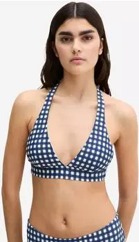 Marc O'Polo Shiny Triangle Bikini Top navypeonycheck