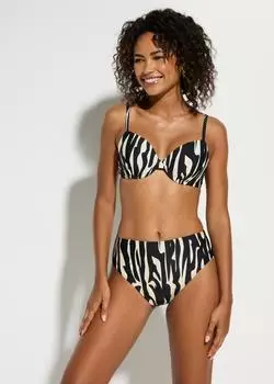 bonprix Bikini Regular Size schwarz/beige