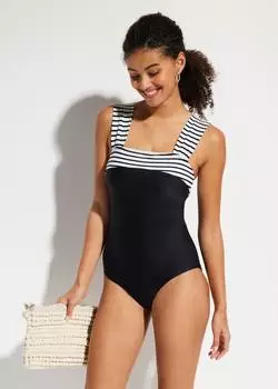 bonprix Badeanzug mit breiten Trägern (93307252) schwarz
