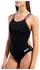Arena W Solid Swimsuit Double Cross Back Badeanzug (004651) schwarz/asphalt