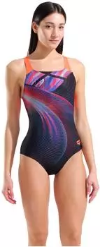 Arena Jellyfish Pro Back Badeanzug (011684-758) black/multi/bright coral