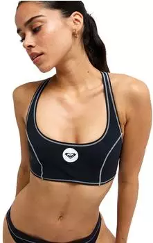 Roxy Active Bralette Bandeau-Bikini-Top anthrazit/wei&szlig;