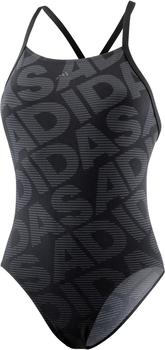 Adidas Allover Print Badeanzug schwarz/grau (CV3617)