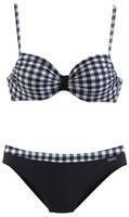 LASCANA B&uuml;gel-Bikini im schwarz-wei&szlig;en Karodruck