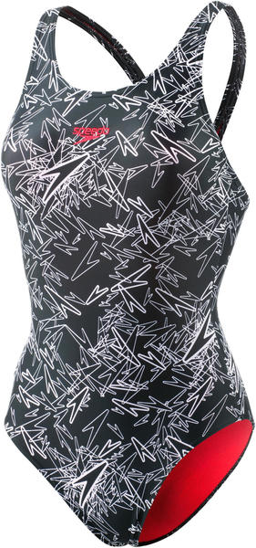 Speedo Boom Muscleback Swimsuit with Allover Print (810818B351) black/white