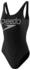 Speedo Summer Stripe Logo Deep U-Back Swimsuit (812369D78) black