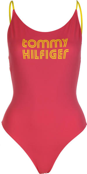 Tommy Hilfiger Retro Logo High-Cut Leg One-Piece Swimsuit laser pink (UW0UW02113TJN)