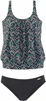 Lascana Oversize-Tankini schwarz-bedruckt (50565882)