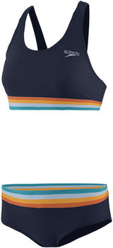 Speedo Summer Stripe Solid U-Back Bikini (812367D7) navy