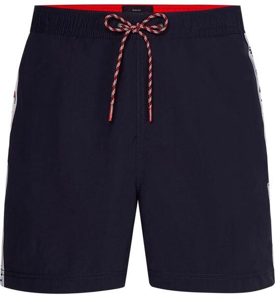 Tommy Hilfiger Logo Tape Slim Fit Mid Length Swim Shorts (UM0UM02042) desert sky