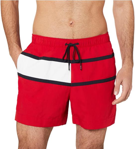 Tommy Hilfiger Flag Regular Fit Mid Length Swim Shorts (UM0UM02055) primary red