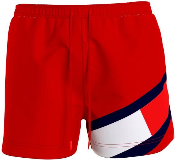 Tommy Hilfiger Flag Mid Length Drawstring Swim Shorts (UM0UM02048) primary red