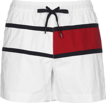 Tommy Hilfiger Flag Regular Fit Mid Length Swim Shorts (UM0UM02055) white