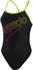 Speedo Boom Placement Thinstrap Swimsuit black/atomic lime/electric pink