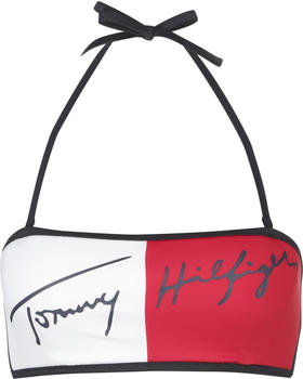 Tommy Hilfiger Signature Logo Bandeau Bikini Top red/white